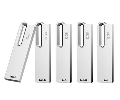 Foto 3 | Memorias Usb 2.0 Lab.g De 32gb, 5 Piezas Plata