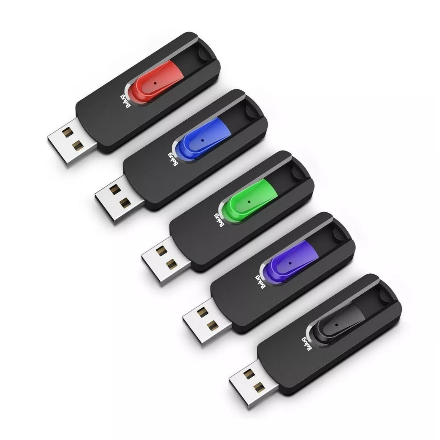 Foto 3 pulgar | Memorias Usb Belug 32gb 2.0 Paquete De 5 Negro Multicolor