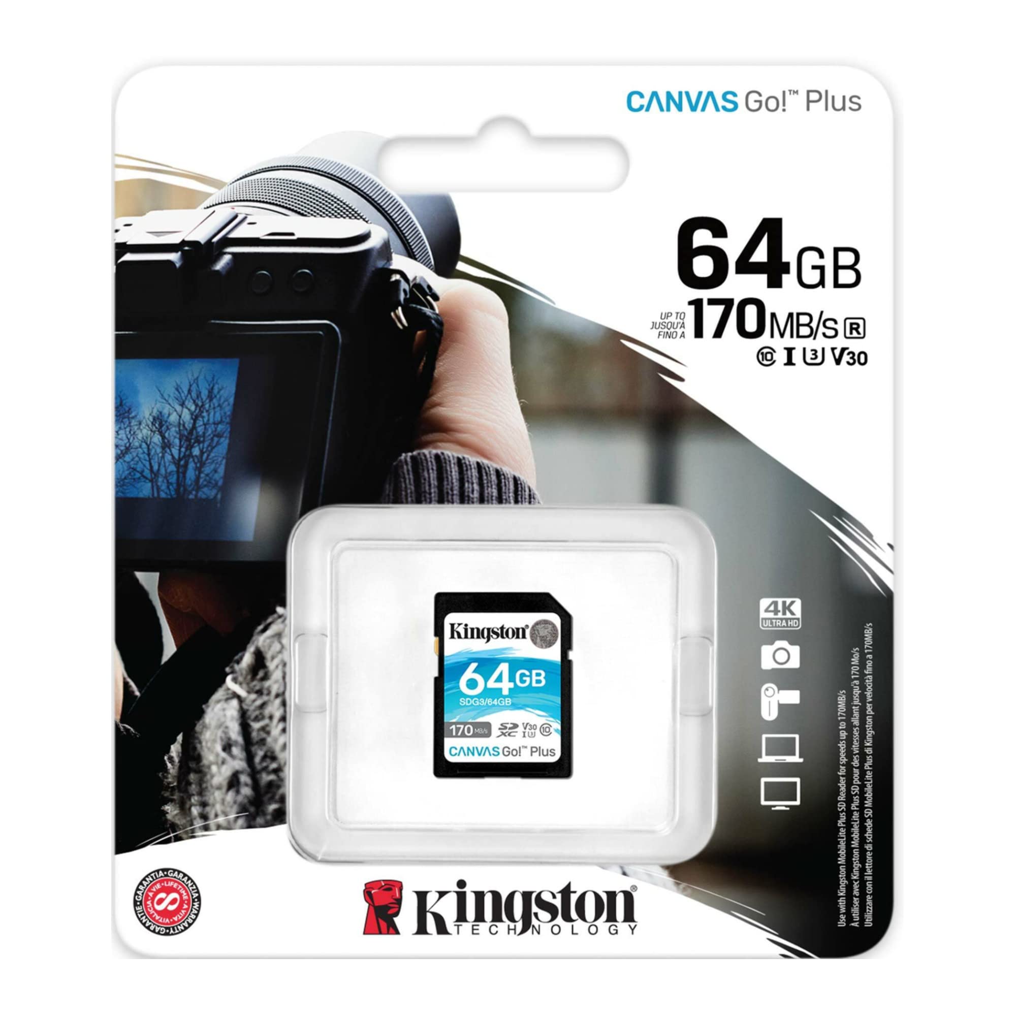 Foto 6 pulgar | Tarjeta De Memoria Kingston Canvas Go Plus 64gb Sdxc 170mb/s - Venta Internacional.