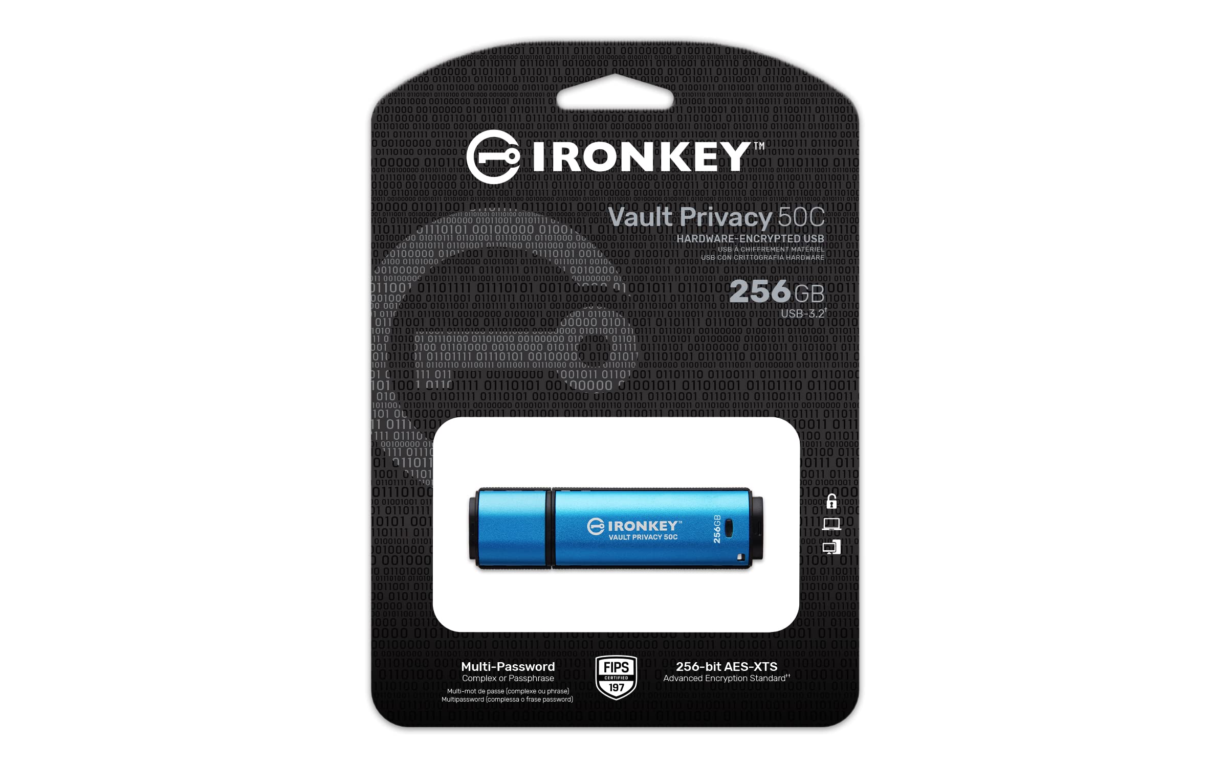 Foto 4 | Unidad Flash Kingston Ironkey Vault Privacy 50 256 Gb Usb-c - Venta Internacional.