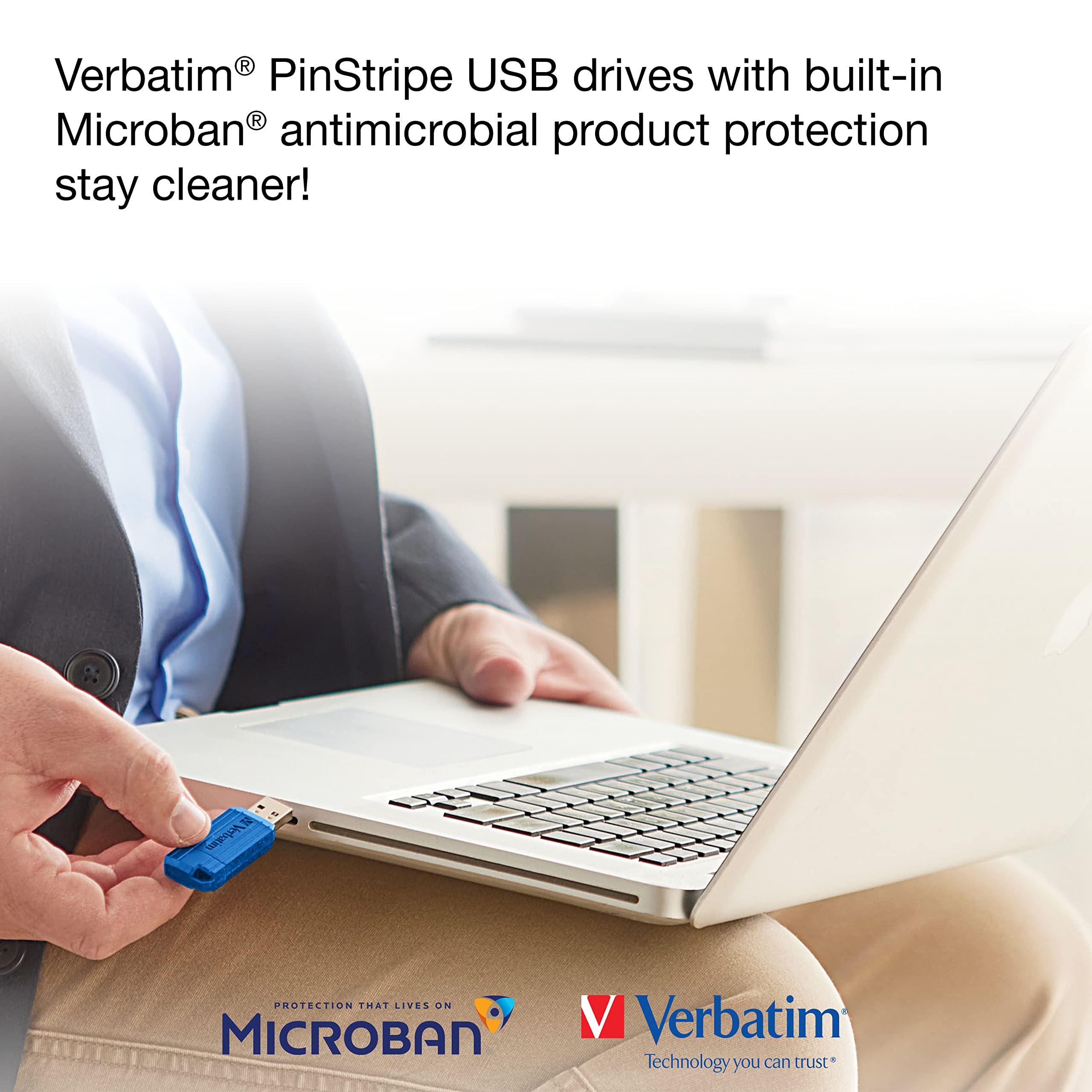 Foto 3 | Unidad Flash Usb Verbatim Pinstripe De 8 Gb Usb 2.0, Paquete De 5 - Venta Internacional.