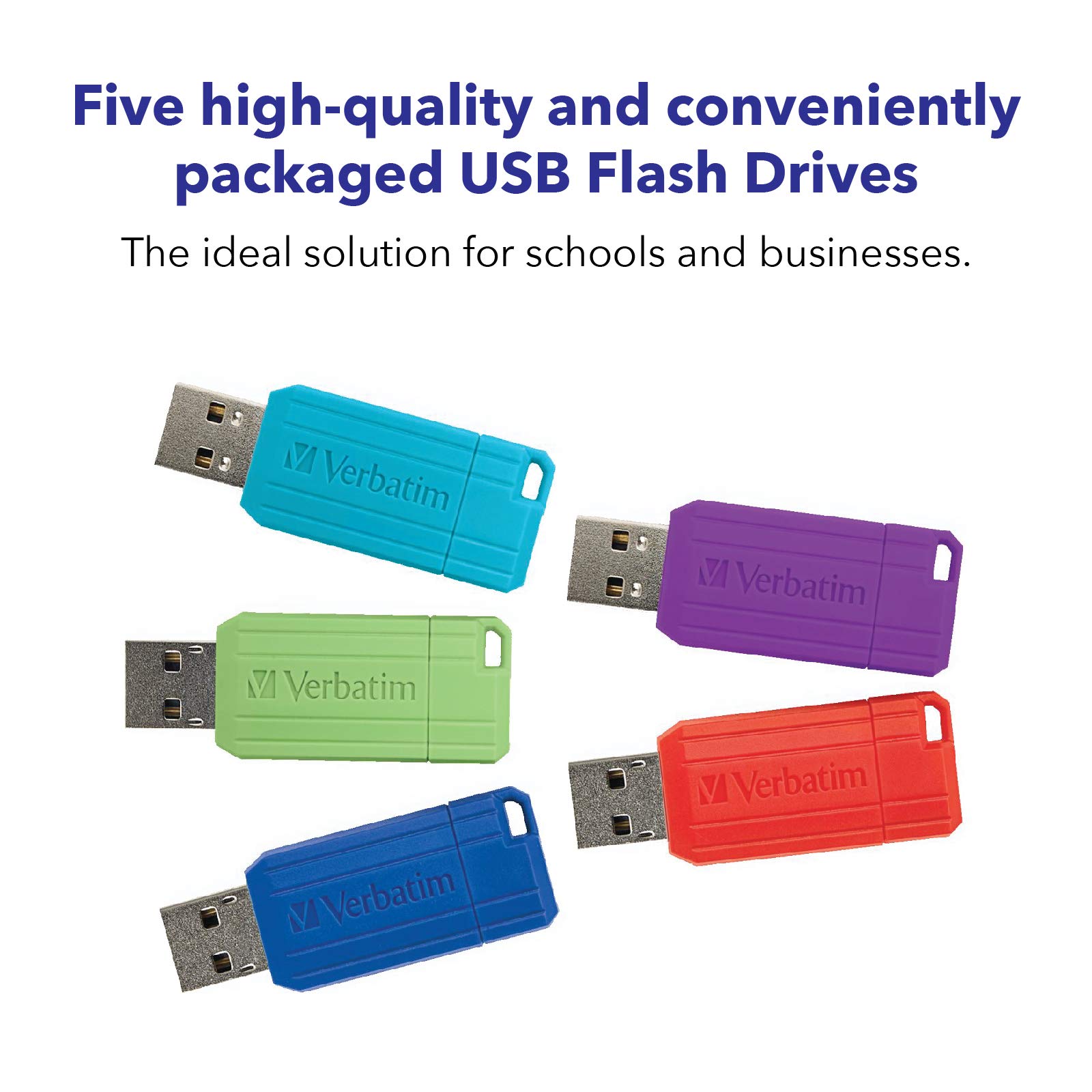 Foto 5 | Unidad Flash Usb Verbatim Pinstripe De 8 Gb Usb 2.0, Paquete De 5 - Venta Internacional.