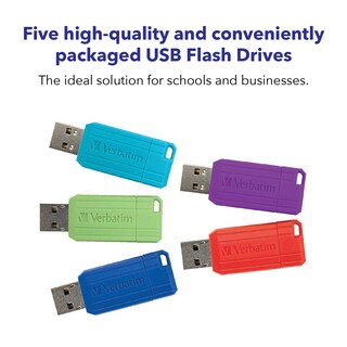 Foto 5 | Unidad Flash Usb Verbatim Pinstripe De 8 Gb Usb 2.0, Paquete De 5 - Venta Internacional.