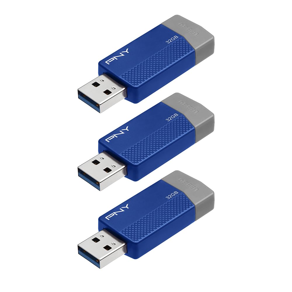Unidad Flash Usb Pny Odm Elite Edge 32 Gb Usb 3.0, Paquete De 3 Unidades, Azul - Venta Internacional.