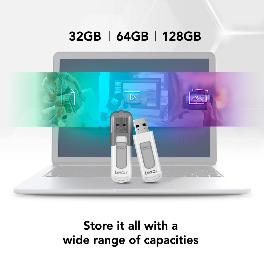 Foto 7 pulgar | Unidad Flash Lexar Jumpdrive V100 128 Gb Usb 3.2 Gen 1 Gris - Venta Internacional.
