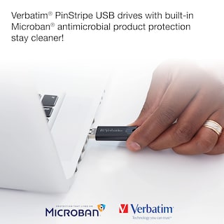 Foto 4 | Unidad Flash Verbatim Pinstripe Usb 3.2 Gen 1 De 256 Gb Color Negro - Venta Internacional.