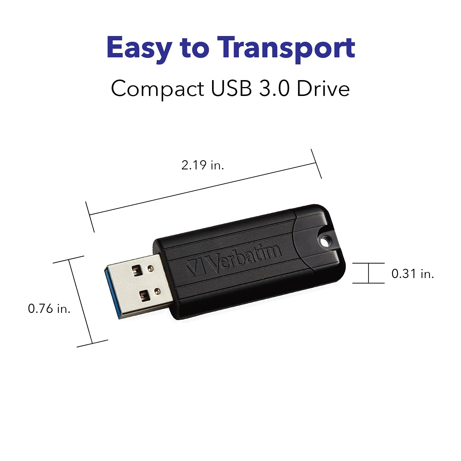 Foto 6 | Unidad Flash Verbatim Pinstripe Usb 3.2 Gen 1 De 256 Gb  Color Negro - Venta Internacional.