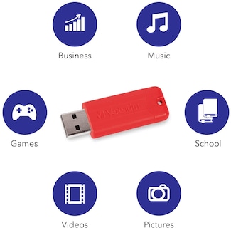 Foto 4 | Unidad Flash Verbatim Pinstripe De 64 Gb Usb 3.2 Gen 1 Paquete De 5 - Venta Internacional.
