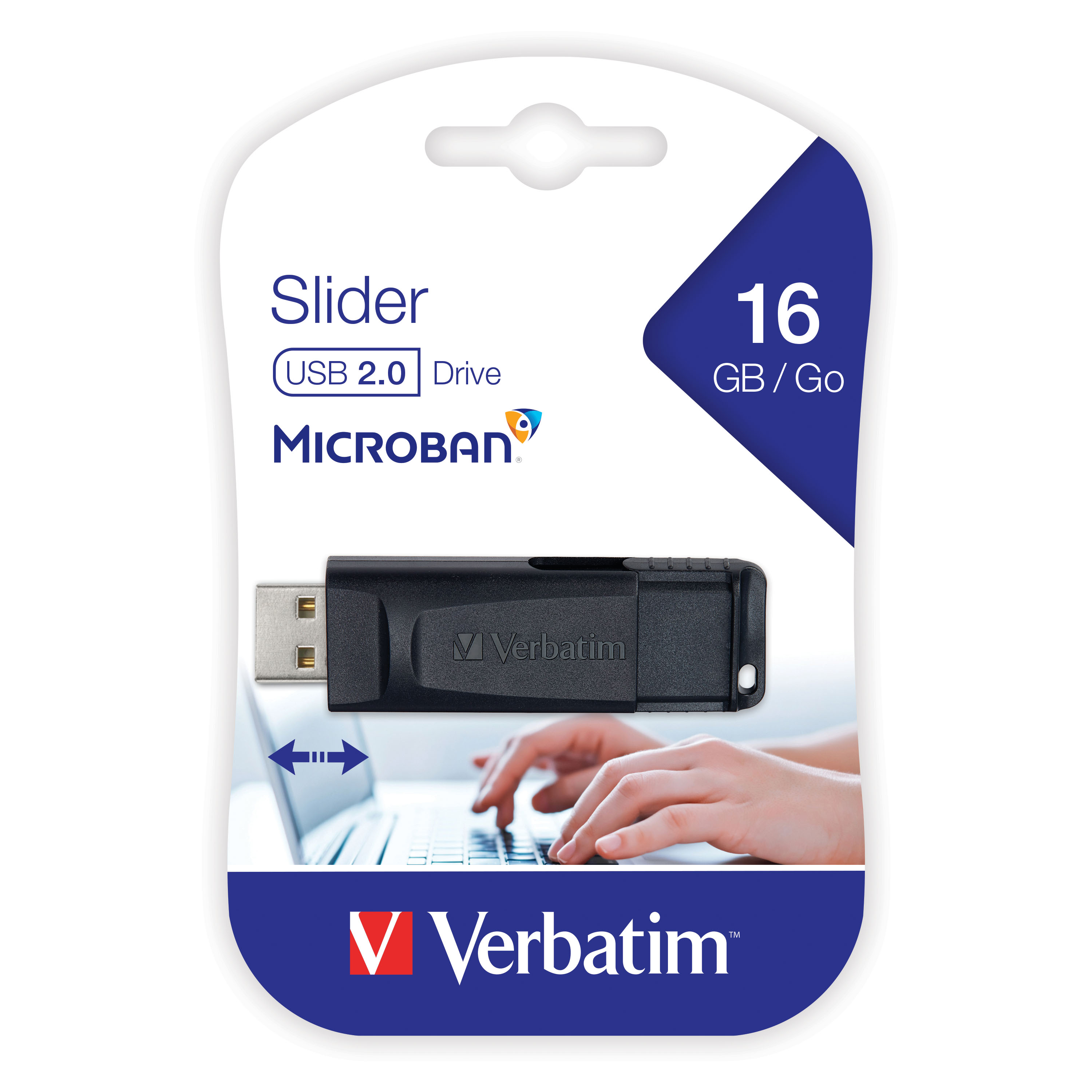 Foto 9 pulgar | Memoria Usb Verbatim Slider 98696 16 Gb Deslizante Negro
