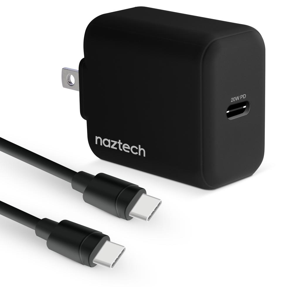 Foto 2 pulgar | Cargador De Pared De 20w Más Usb C A Usb C Negro Naztech