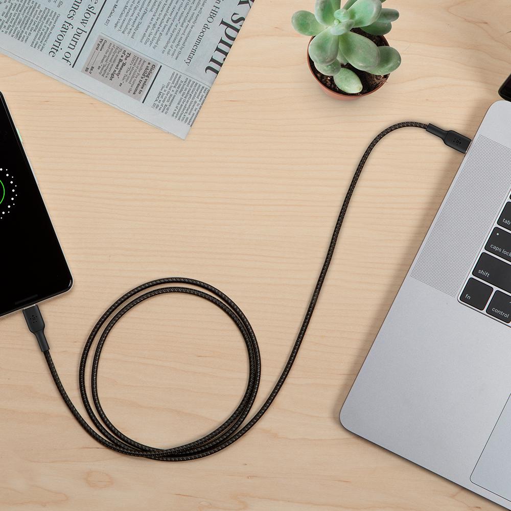 Foto 9 pulgar | Cable Trenzado Belkin 1M Usb C A C Negro