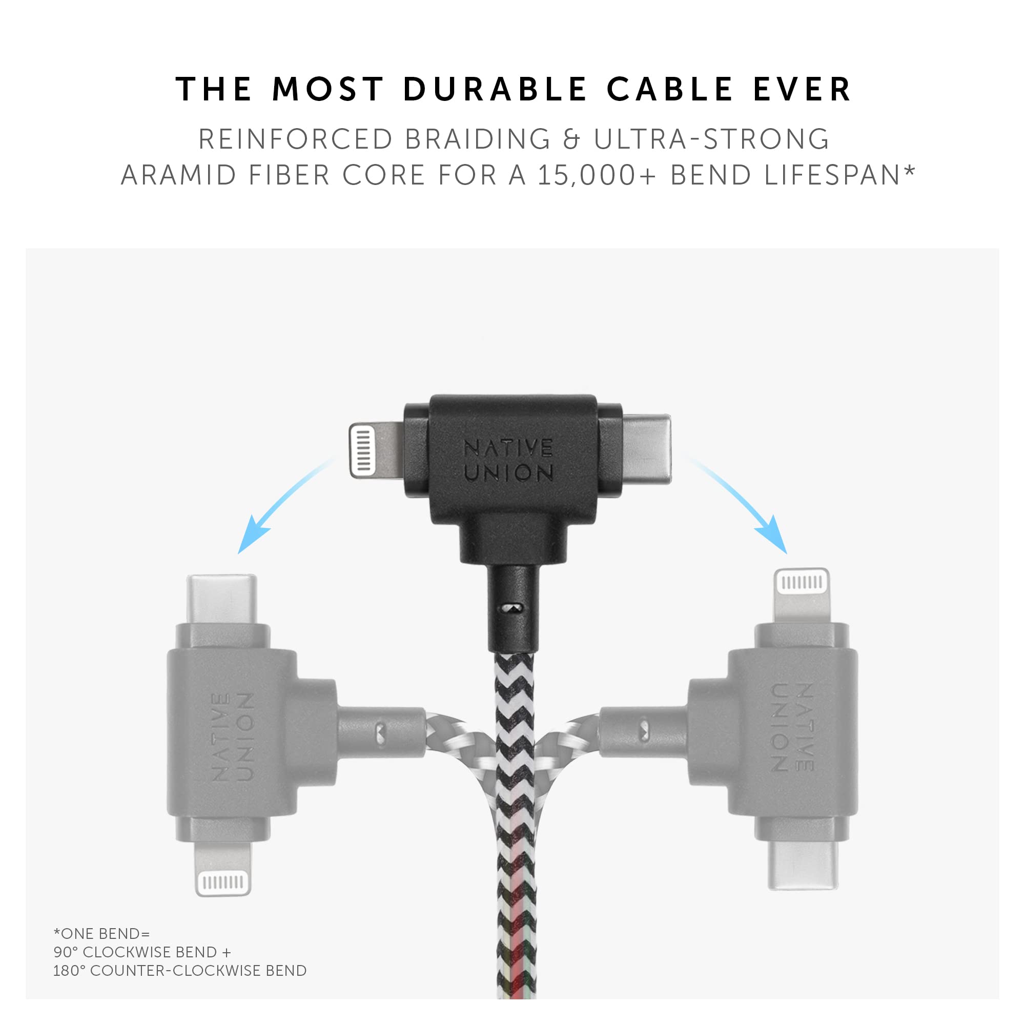 Foto 5 pulgar | Cable De Carga Native Union Belt Cable Duo De 1,5 M Para Dispositivos Lightning Y Tipo C - Venta Internacional.