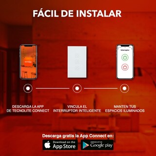 Foto 5 | Apagador Inteligente Tecnolite Connect 3 Botones Táctiles Blanco