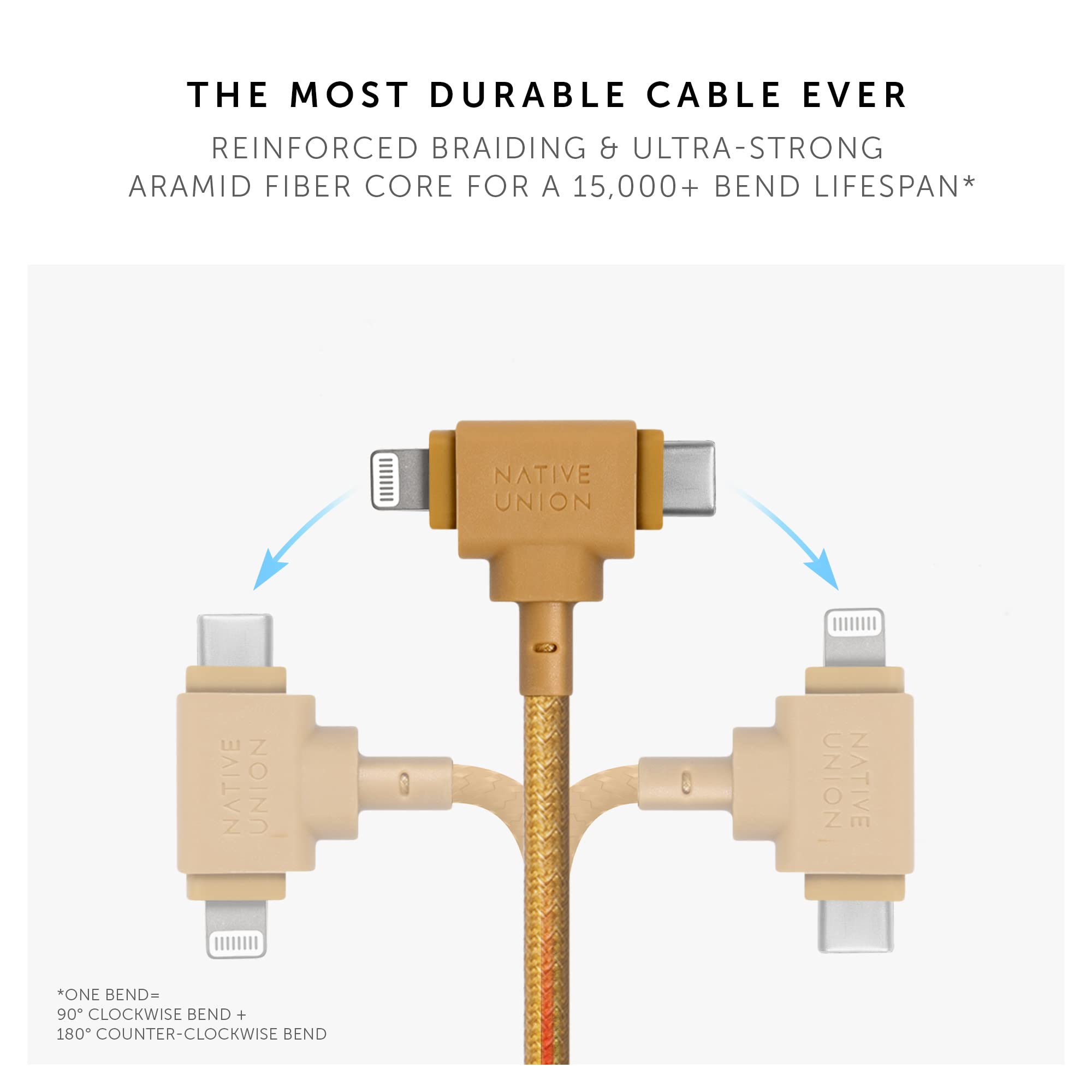 Foto 5 pulgar | Cable De Carga Native Union Belt Cable Duo 1 5 M Kraft - Venta Internacional.