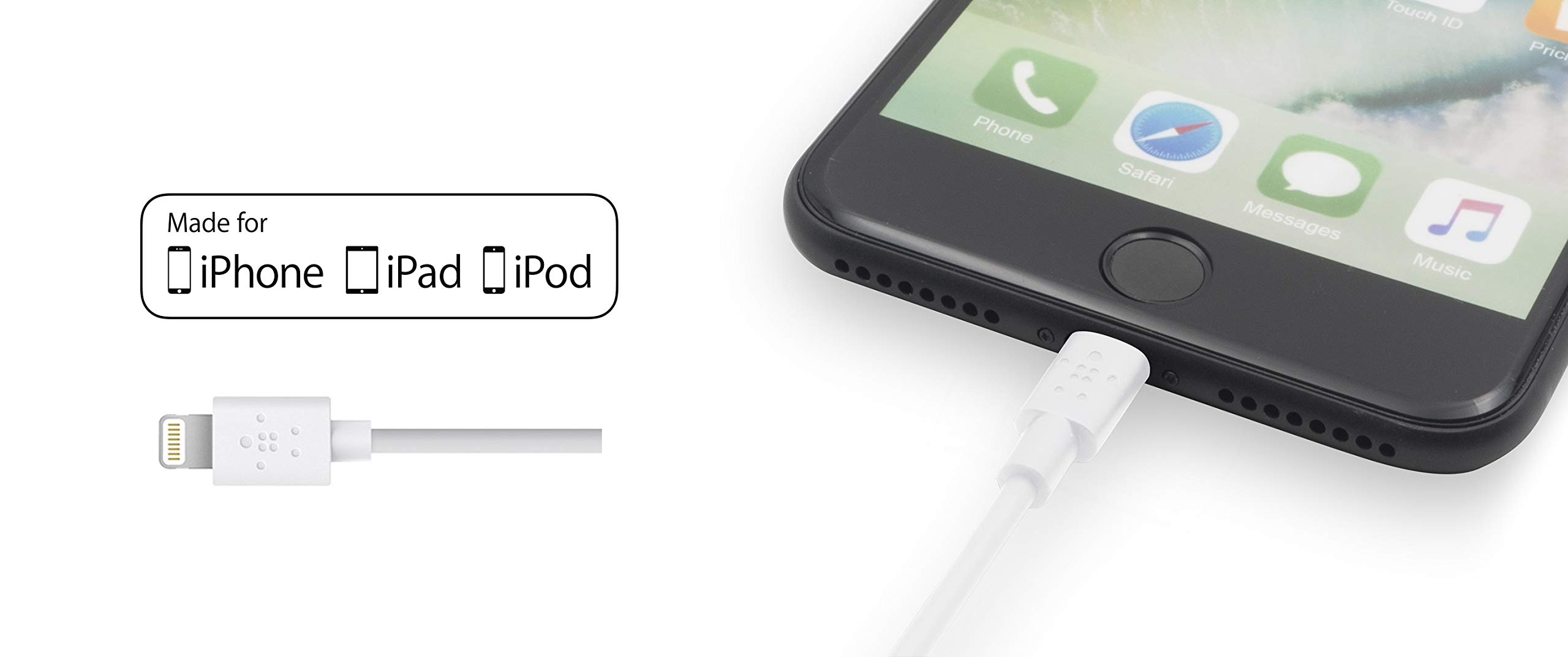 Foto 6 pulgar | Cable Lightning A Usb Con Certificación Mfi De Belkin Para Iphone  Color Blanco - Venta Internacional.