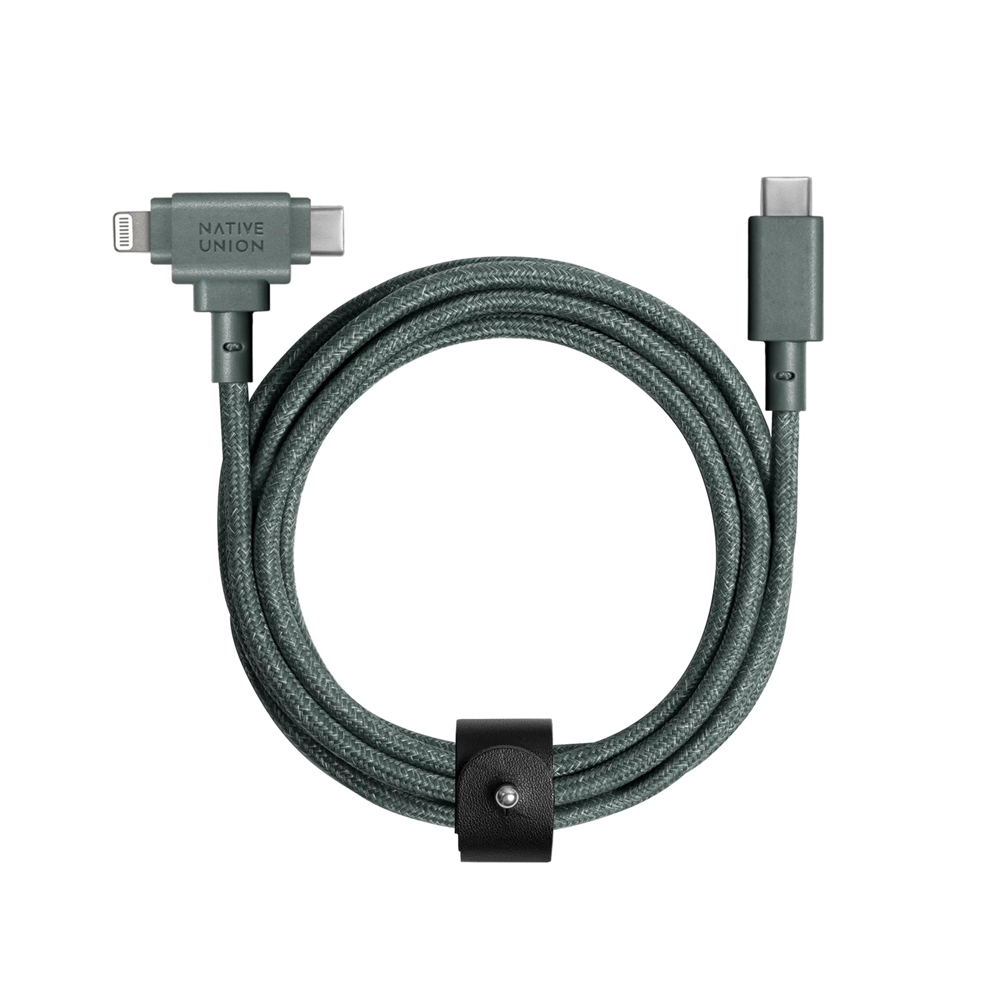 Foto 1 | Cable De Carga Native Union Belt Cable Duo 1 5 M  Color Verde Pizarra - Venta Internacional.
