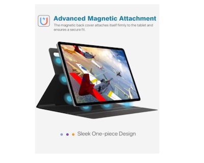 Foto 3 | Funda Teknet color Negro para Samsung Galaxy Tab S7+ T970 Magnética Delgada Sin Bordes