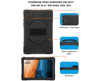 Foto 2 | Funda Teknet Para Samsung Galaxy Tab A8 X200 Rudo Correa X205