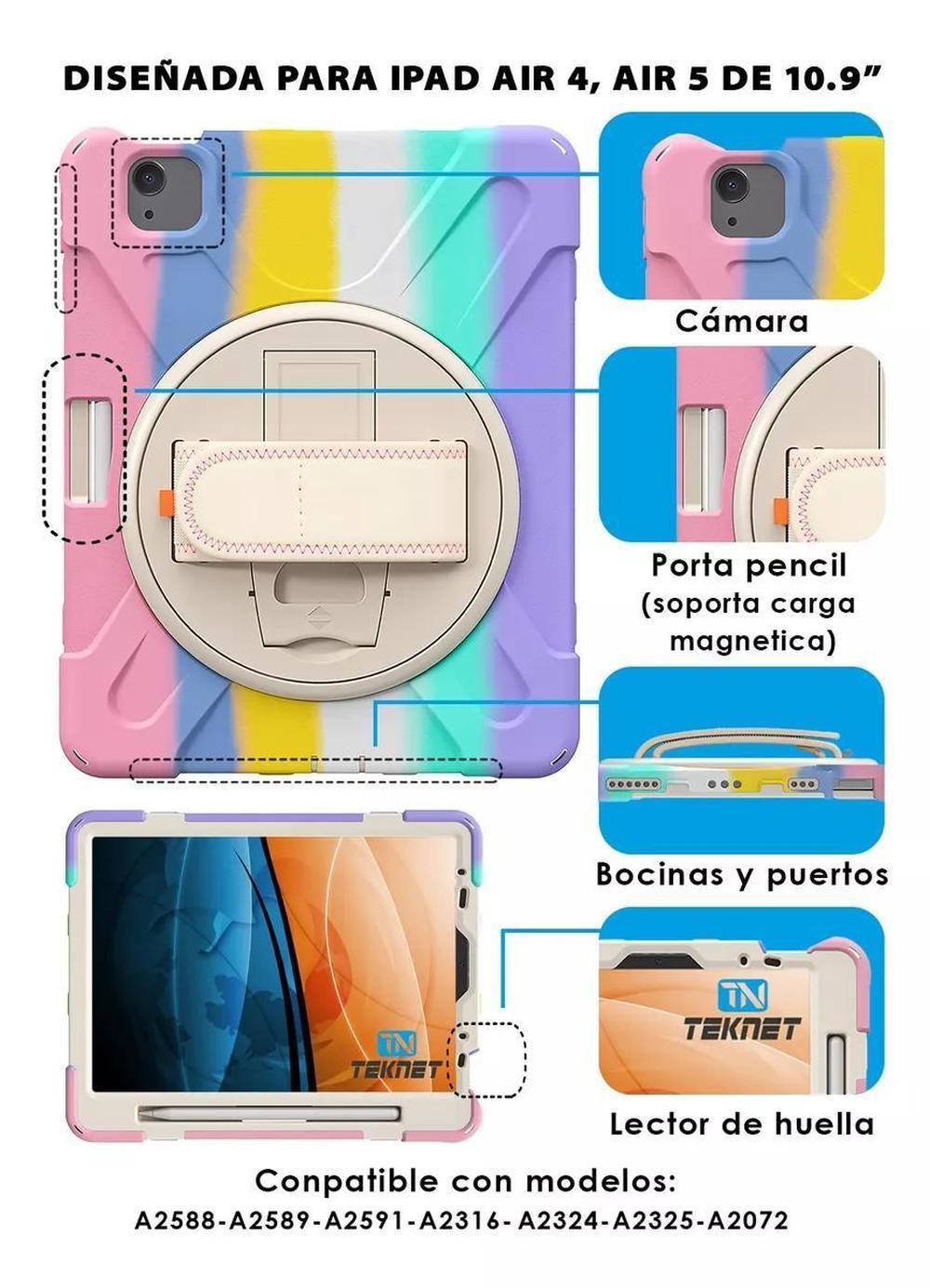 Foto 4 pulgar | Funda Teknet para Ipad Air 5 Multicolor