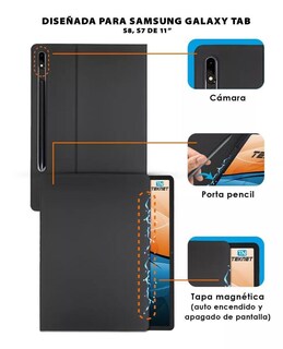 Foto 2 | Funda Teknet para Samsung Tab S8 color Negro