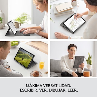 Foto 3 | Funda con Teclado Logitech Folio Touch color Gris con Trackpad para iPad Air Gen 4 y 5