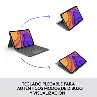 Foto 4 | Funda con Teclado Logitech Folio Touch color Gris con Trackpad para iPad Air Gen 4 y 5