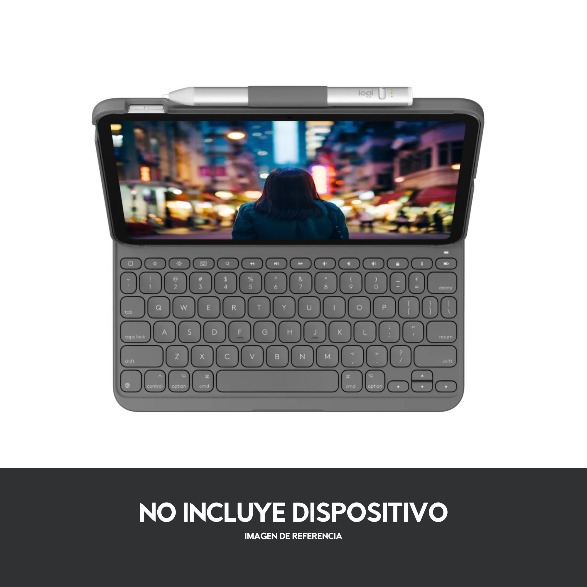 Foto 8 pulgar | Funda con Teclado Logitech Slim Folio color Gris para iPad Gen 10