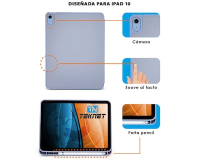 Foto 2 | Funda Teknet Case Silicón Para Ipad 10 Gen 10.9''