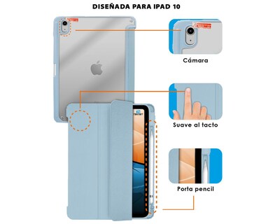 Foto 2 | Funda Teknet Folder Clear Para Ipad 10 Gen 10.9''