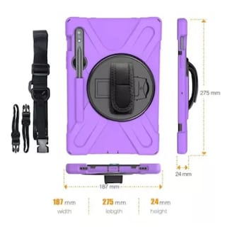 Foto 3 | Funda De Uso Rudo Para Samsung Galaxy Tab S8 S7 De 11'' Case Resistente A Caidas Con Correa