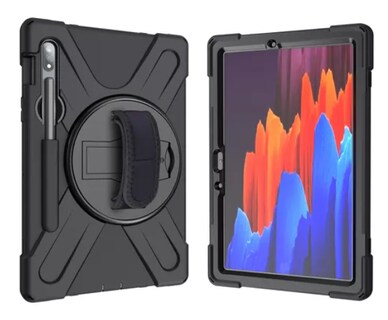 Foto 2 | Funda De Uso Rudo Para Samsung Galaxy Tab S8 S7 De 11'' Case Resistente A Caidas Con Correa