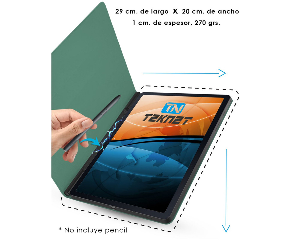 Foto 4 pulgar | Funda Teknet Folder Magnetica para Samsung Galaxy Tab S8 Plus S7 Plus S7 Fe 12.4"