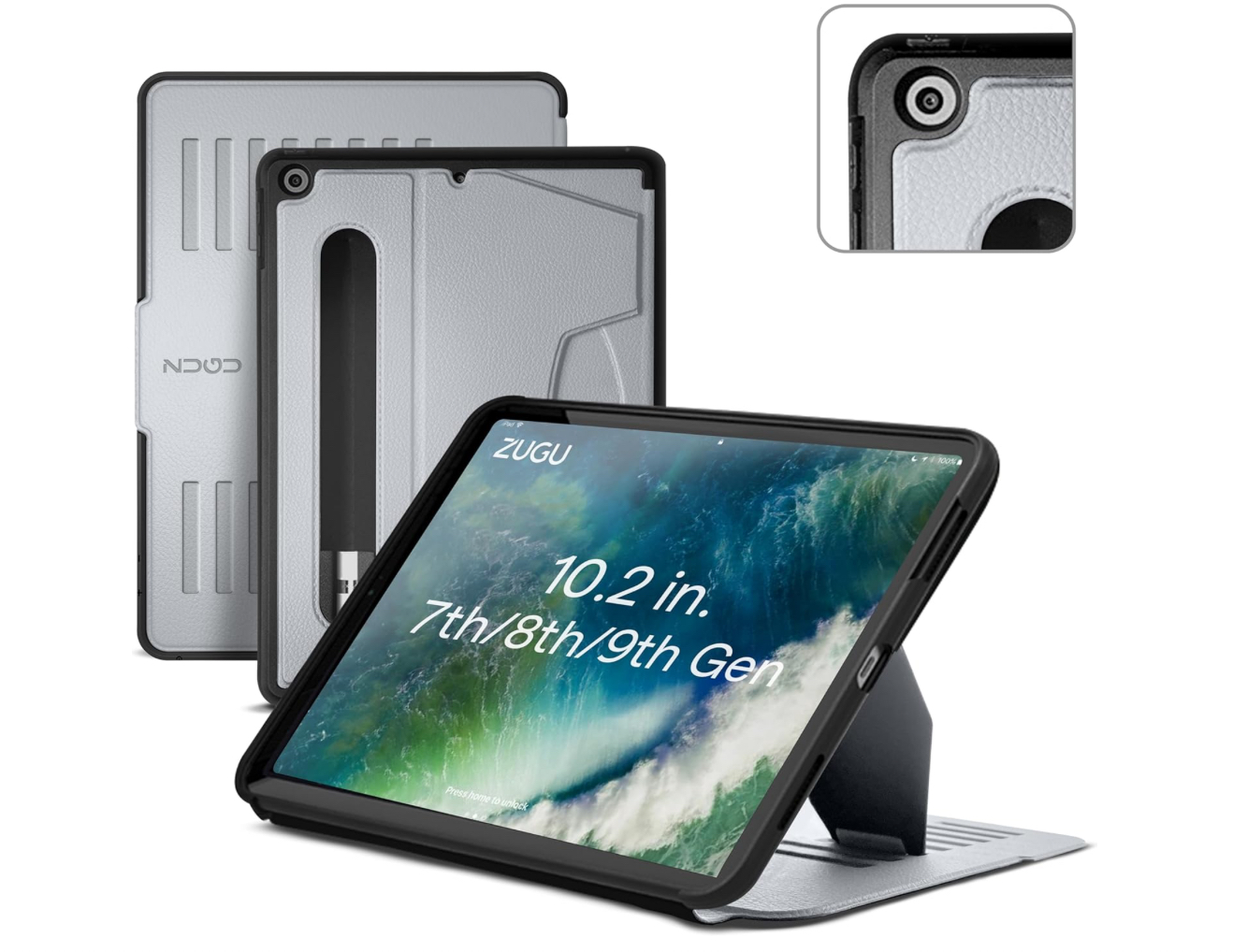 Case para Ipad 10.2" 7ª 8ª 9ª Generación Gris