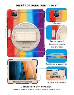 Foto 2 | Funda Uso Rudo Teknet para Ipad Pro 11 con Correa