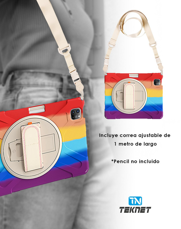 Foto 4 pulgar | Funda Uso Rudo Teknet para Ipad Pro 11 con Correa