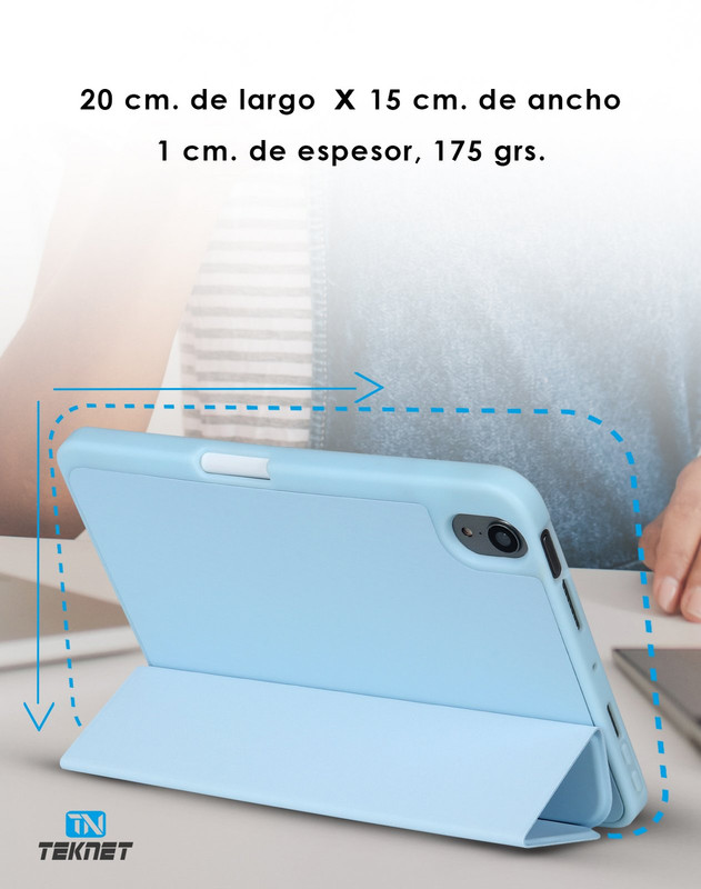 Foto 5 pulgar | Funda Teknet Folder Silicon  Para Ipad Mini 6 Porta Pencil