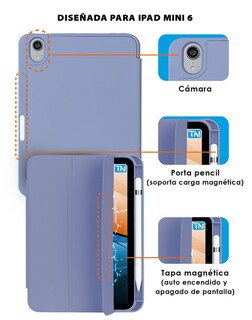 Foto 2 | Funda Teknet Folder Silicon para Ipad Mini 6 Porta Pencil