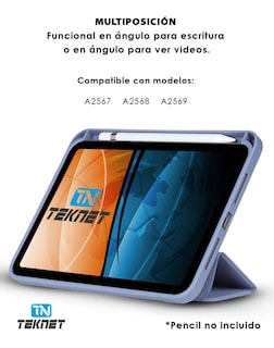 Foto 3 | Funda Teknet Folder Silicon para Ipad Mini 6 Porta Pencil