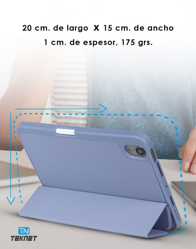 Foto 5 pulgar | Funda Teknet Folder Silicon  para Ipad Mini 6 Porta Pencil