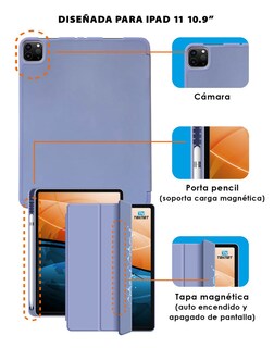 Foto 2 | Funda Teknet Folder Silicon Para Ipad Pro 11 Porta Pencil