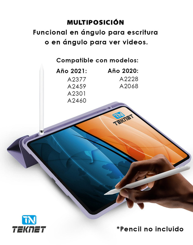 Foto 4 pulgar | Funda Teknet Folder Silicon  Para Ipad Pro 11  Porta Pencil