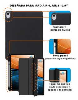 Foto 2 | Funda Teknet Folder Silicon Para Air 5 Air 4 Porta Pencil