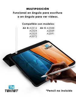 Foto 3 | Funda Teknet Folder Silicon Para Air 5 Air 4 Porta Pencil