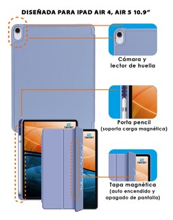 Foto 2 | Funda Teknet Folder Silicon Para Air 5 Air 4 Porta Pencil