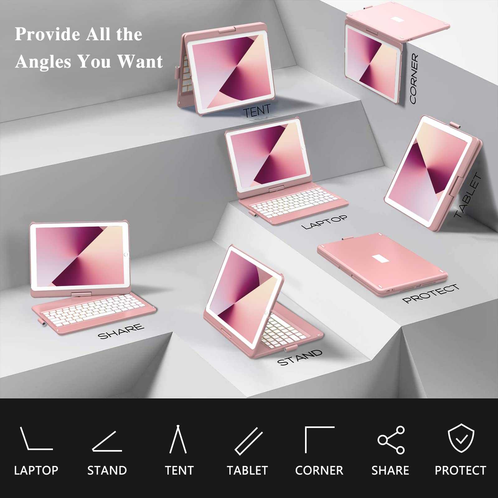 Foto 6 pulgar | Venta Internacional - Funda Con Teclado Para Ipad 10.2 9ª Generación 2021 Mmk