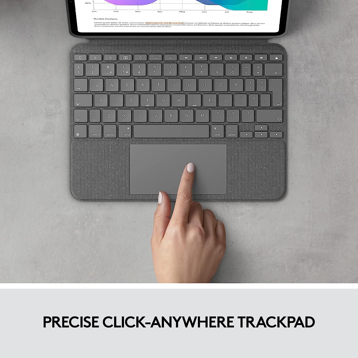 Foto 3 | Venta Internacional - Teclado Folio Logitech Combo Touch Para Ipad Pro 12.9 Gris