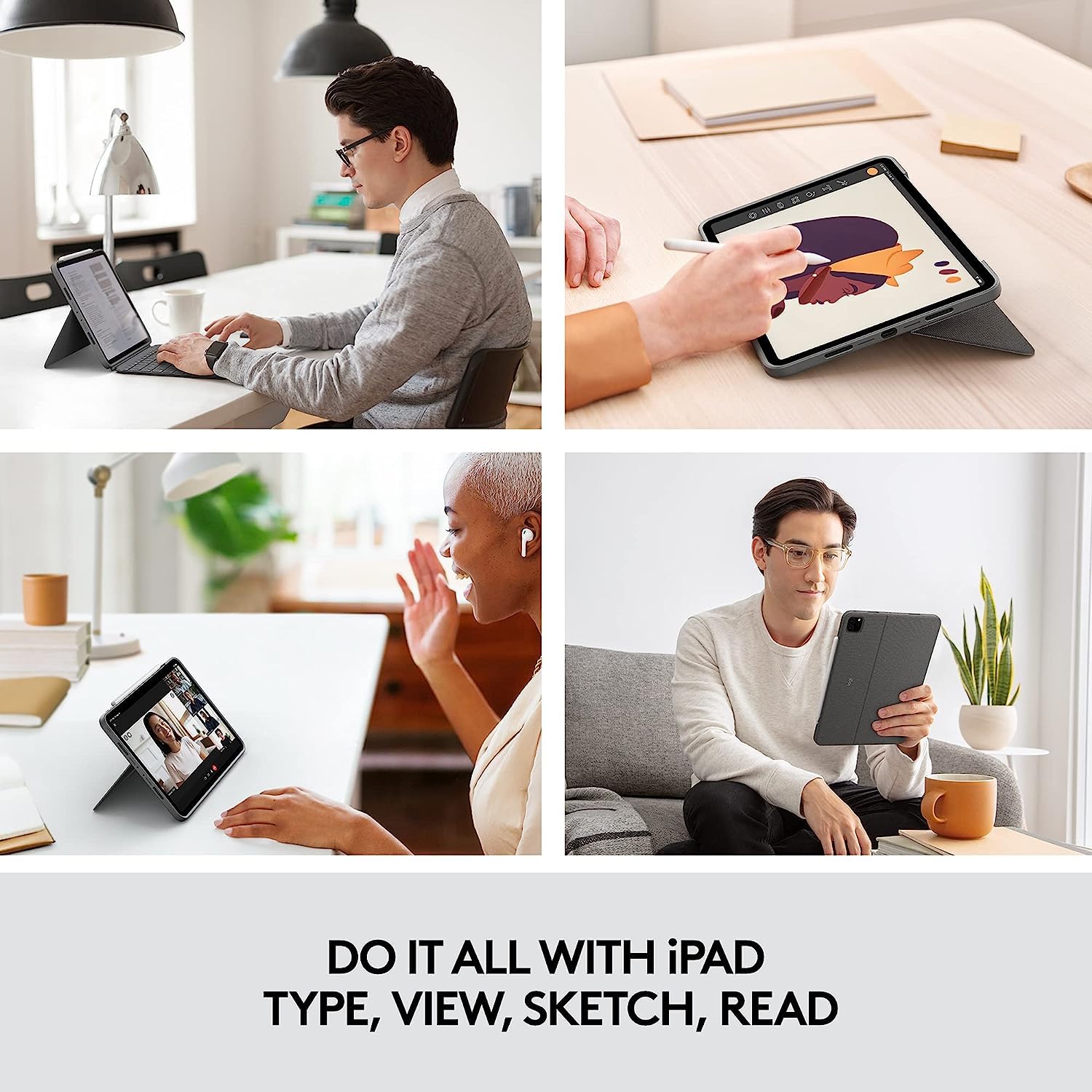 Foto 7 | Venta Internacional - Teclado Folio Logitech Combo Touch Para Ipad Pro 12.9 Gris