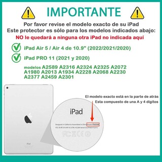 Foto 3 | Funda Tekku Strapb Uso Rudo Para Ipad Air 5 Air 4 Pro 11 Multi Azul A2589 A2316 A2324 A2325 A2072