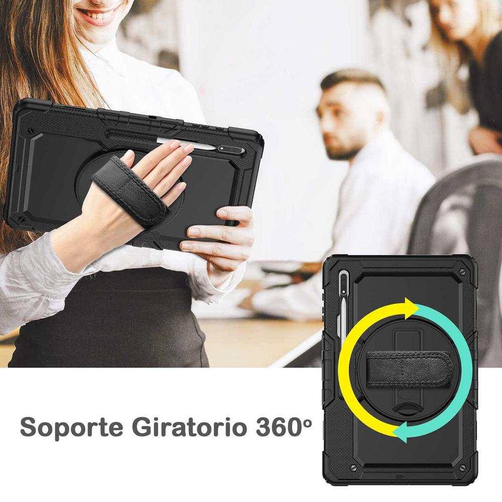 Foto 5 pulgar | Funda Tekku Strapb Uso Rudo Para Samsung Tab S8 Ultra De 14.6 Negra 2022 X900 X906b X906u X906n