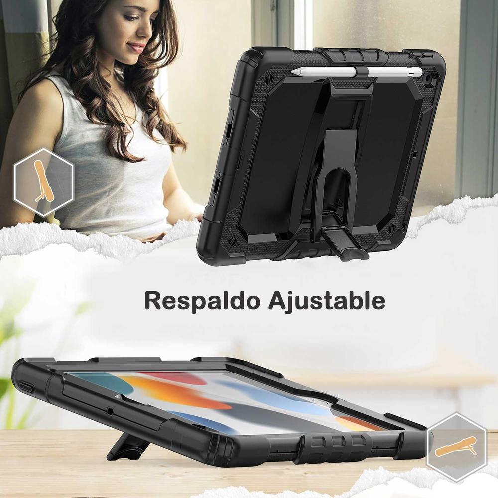 Foto 8 pulgar | Funda Tekku Standc Uso Rudo Para Ipad 6 Ipad 5 9.7'' A1893 A1954 A1822 A1823- Negra